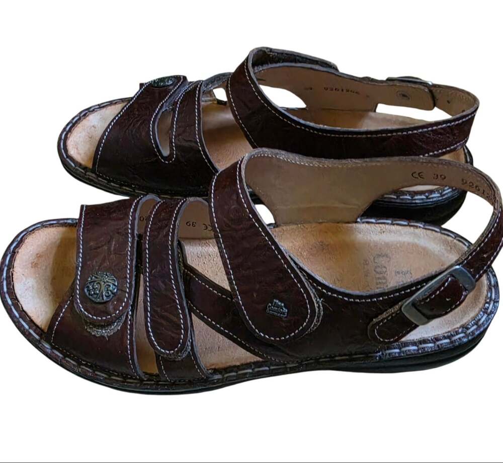 Finn Comfort Gomera Leather Womens Brown Sandals EU 39 Sz 8-8.5